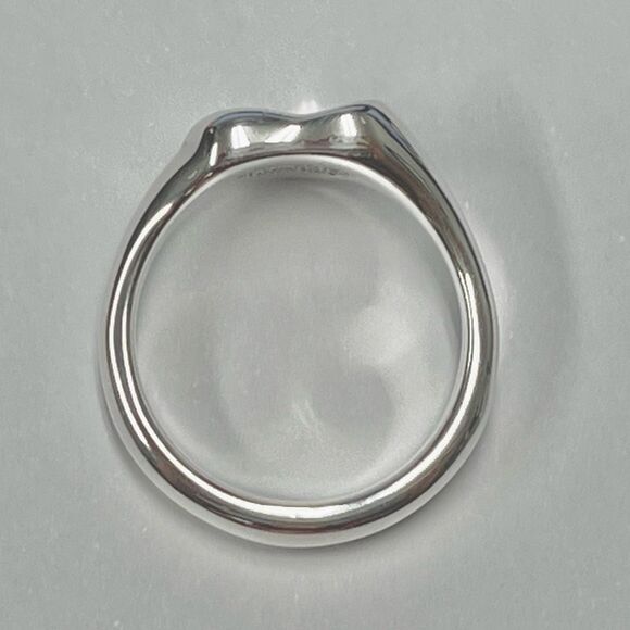 Tiffany & Co Elsa Peretti Full Heart Ring - Silver - sz 7.5 - Picture 6 of 7